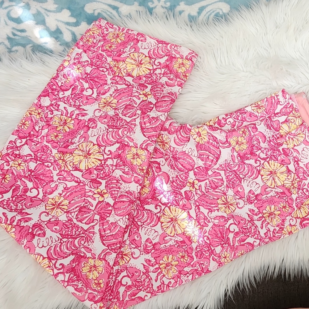 LILLY PULITZER Whitney pant - pink yellow Chum Bucket print